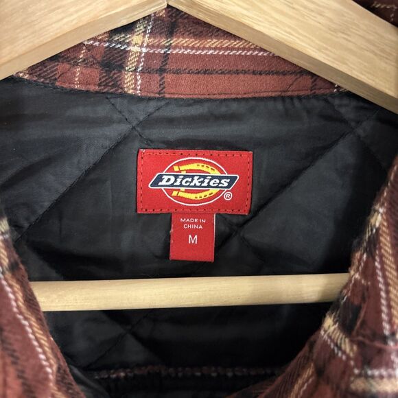 Dickies Rust Red Plaid Quilted Lined Shirt Jacket Shacket Womens Medium - Picture 4 of 6